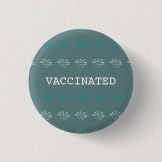 Macaron Rond 2,50 Cm VACCINÉ bleu imprimé à fleurs