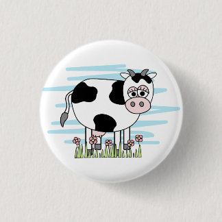 Macaron Rond 2,50 Cm Vache charmante au dessin