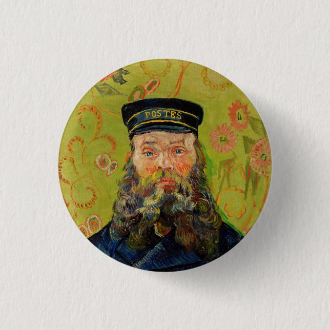 Macaron Rond 2,50 Cm Van Gogh Postman. Art de l'impressionnisme de port (Devant)
