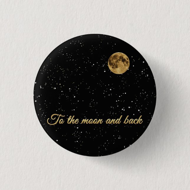 Macaron Rond 2,50 Cm Vers la lune et retour.  jour férié (Devant)
