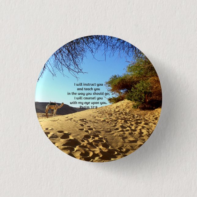 Macaron Rond 2,50 Cm Versets bibliques Citation Inspirationnelle Psaume (Devant)