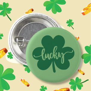 Macaron Rond 2,50 Cm Vert Lucky Clover St Patrick Day rond