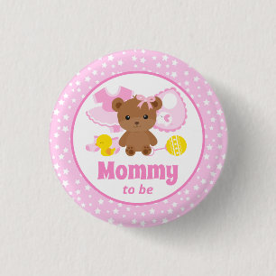 Macaron Rond 2,50 Cm Vêtements de Baby shower en Teddy rose Maman à êtr