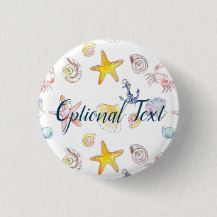 Macaron Rond 2,50 Cm Vie marine et Ancres