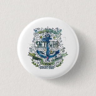 Macaron Rond 2,50 Cm Vieille affiche d'Ancre de marin