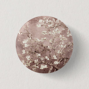 Macaron Rond 2,50 Cm Vincent Van Gogh Almond Blossoms Taupe Beige