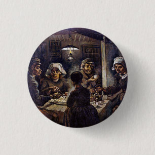 Macaron Rond 2,50 Cm Vincent Van Gogh Les Mangeurs de Pommes de Terre B