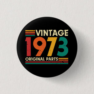 Macaron Rond 2,50 Cm Vintage 1973 Limited Edition 51e anniversaire
