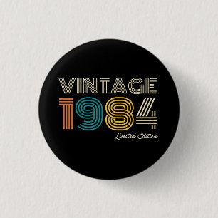 Macaron Rond 2,50 Cm Vintage 1984 40e anniversaire