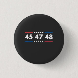 Macaron Rond 2,50 Cm Vintage 45 47 48 Trump 2024 États-Unis Président d