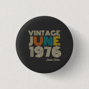 Macaron Rond 2,50 Cm Vintage juin 1976 Année personnalisée