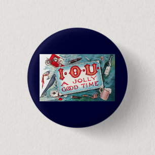 Macaron Rond 2,50 Cm Vintage Vices Party, Gambling Drinking Smoking