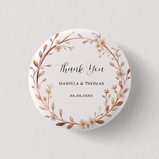 Macaron Rond 2,50 Cm Vintage watercolor rose gold Daisy Floral Botanica