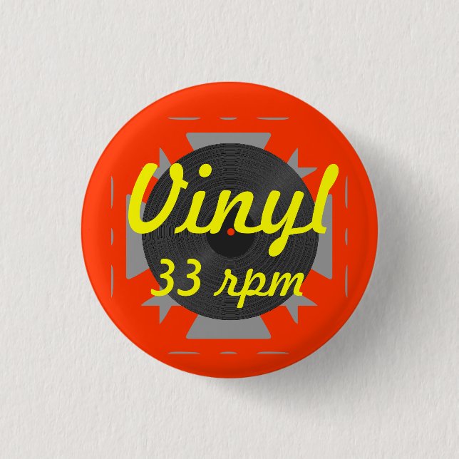Macaron Rond 2,50 Cm Vinyle 33 t/mn (Devant)