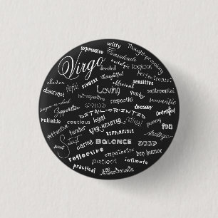 Macaron Rond 2,50 Cm Virgo Zodiac Traits Star Constellation Texte