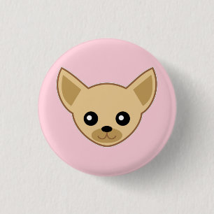 Macaron Rond 2,50 Cm Visage de Chihuahua