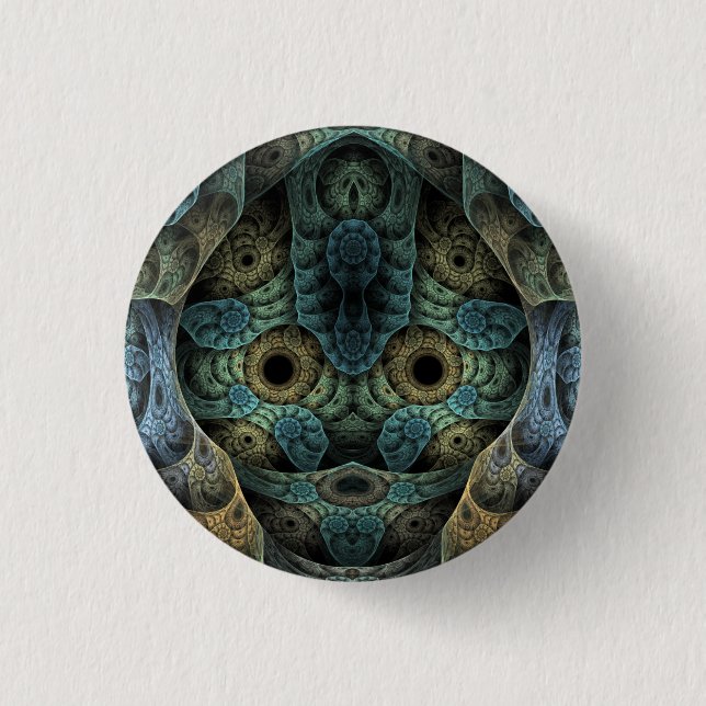 Macaron Rond 2,50 Cm Visage psychédélique de mémoire génétique (Devant)