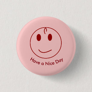 Macaron Rond 2,50 Cm Visage Rouge Foncé