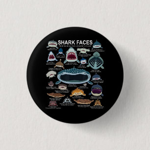 Macaron Rond 2,50 Cm Visages de requins auxquels vous voulez participer