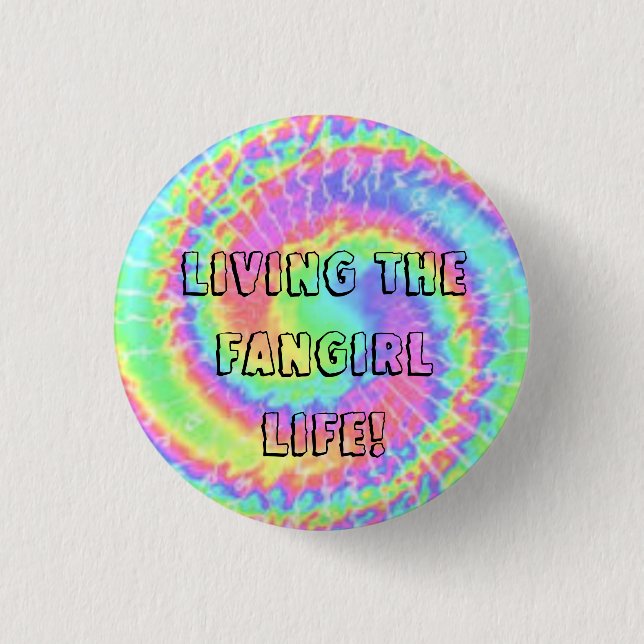 Macaron Rond 2,50 Cm Vivant la vie de fangirl ! bouton (Devant)