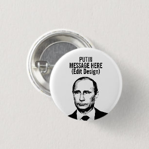 MACARON ROND 2,50 CM VLADIMIR POUTINE PERSONNALISÉ