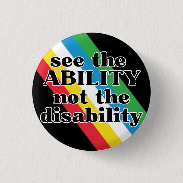 Macaron Rond 2,50 Cm Voir Ability Disability Pride Inspirational (Devant)