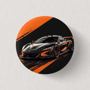 Macaron Rond 2,50 Cm Voiture de sport stylisée