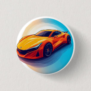 Macaron Rond 2,50 Cm Voiture de sport vibrante au design moderne