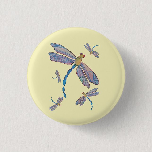 Macaron Rond 2,50 Cm Vol de libellules (Devant)