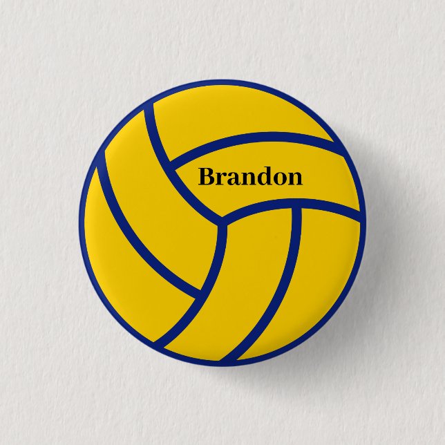 Macaron Rond 2,50 Cm Volley-ball de nom personnalisé (Devant)