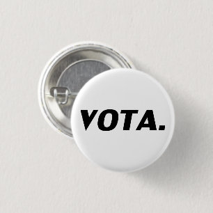 Macaron Rond 2,50 Cm Vota vote en espagnol blanc noir politique moderne