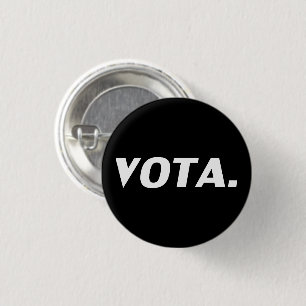 Macaron Rond 2,50 Cm Vota vote en espagnol noir blanc politique moderne
