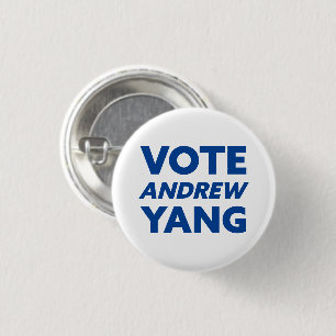 Macaron Rond 2,50 Cm Vote Andrew Yang, maire de New York White