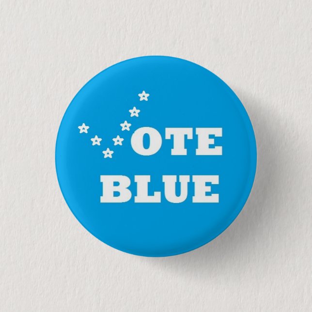 Macaron Rond 2,50 Cm Vote Blue - Pin (Devant)