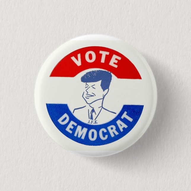 Macaron Rond 2,50 Cm Vote Democratic (Devant)