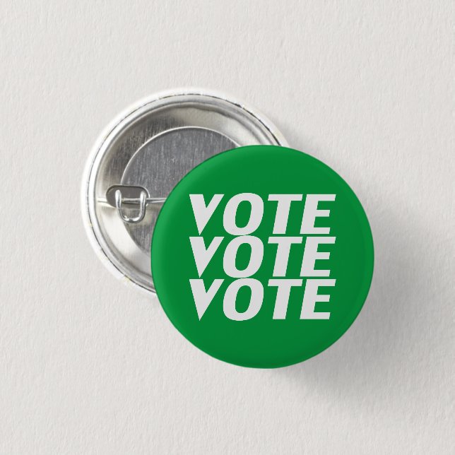 Macaron Rond 2,50 Cm vote green and white (Devant & derrière)
