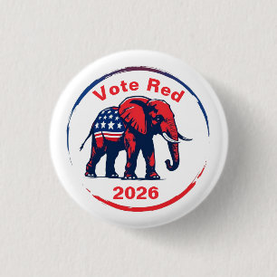 Macaron Rond 2,50 Cm Vote Red 2026