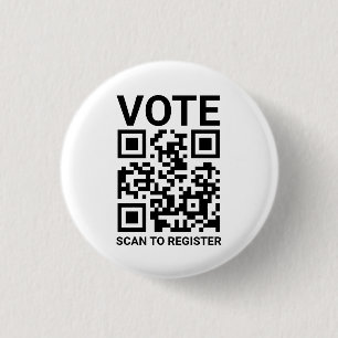 Macaron Rond 2,50 Cm Vote Scan QR Code pour enregistrer personnalisé no
