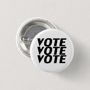 Macaron Rond 2,50 Cm Vote vote noir et blanc moderne