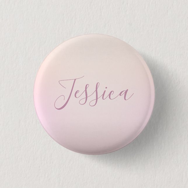 Macaron Rond 2,50 Cm Votre nom | Elegant Script Soft Ombre (Devant)