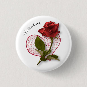 Macaron Rond 2,50 Cm Votre nom Rose rouge et photo florale des tiges