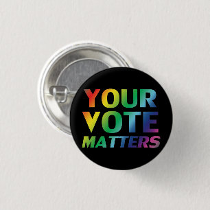 Macaron Rond 2,50 Cm "votre vote compte" orteils bouton
