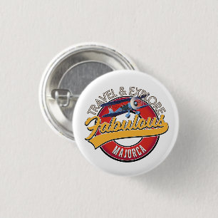 Macaron Rond 2,50 Cm voyager explorer fabuleux logo Majorque