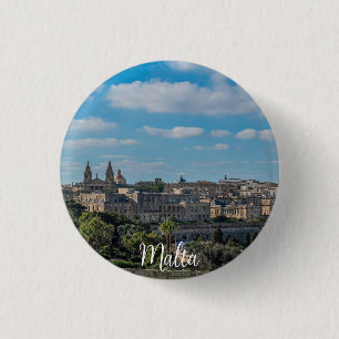 Macaron Rond 2,50 Cm Vue panoramique sur la vieille ville de La Valette