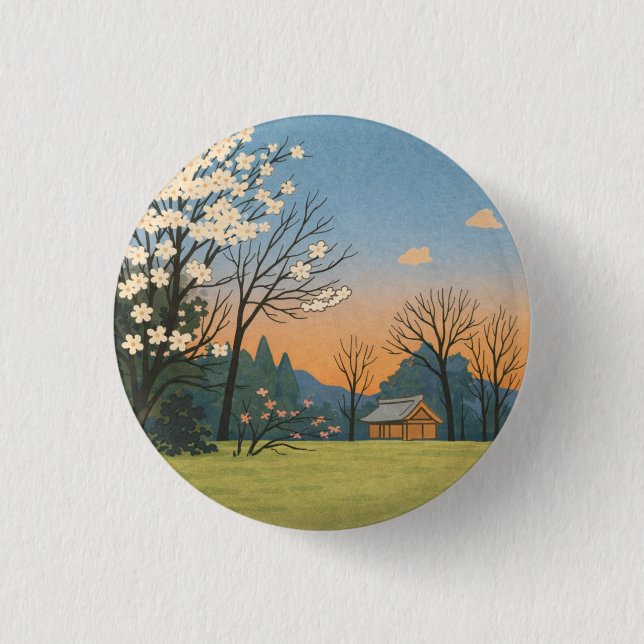 Macaron Rond 2,50 Cm Wa – Japanese Landscapes – Quiet Countryside (Devant)