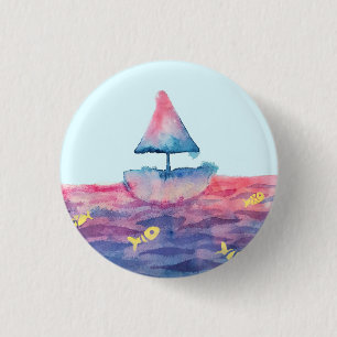 Macaron Rond 2,50 Cm Watercolor Boat
