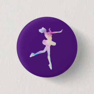 Macaron Rond 2,50 Cm Watercolor Ice Skating Girl
