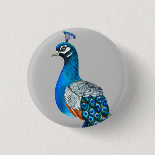 Macaron Rond 2,50 Cm Watercolor peacock