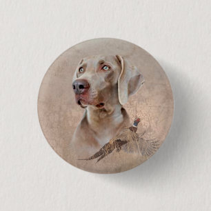Macaron Rond 2,50 Cm Weimaraner Poster Canvas Imprimer Tapisserie Acryl
