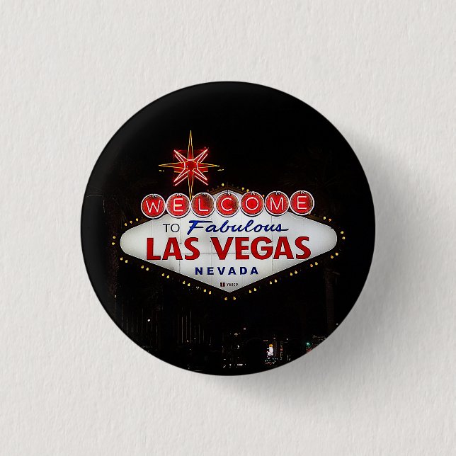 Macaron Rond 2,50 Cm Welcome to Las Vegas Sign (Devant)